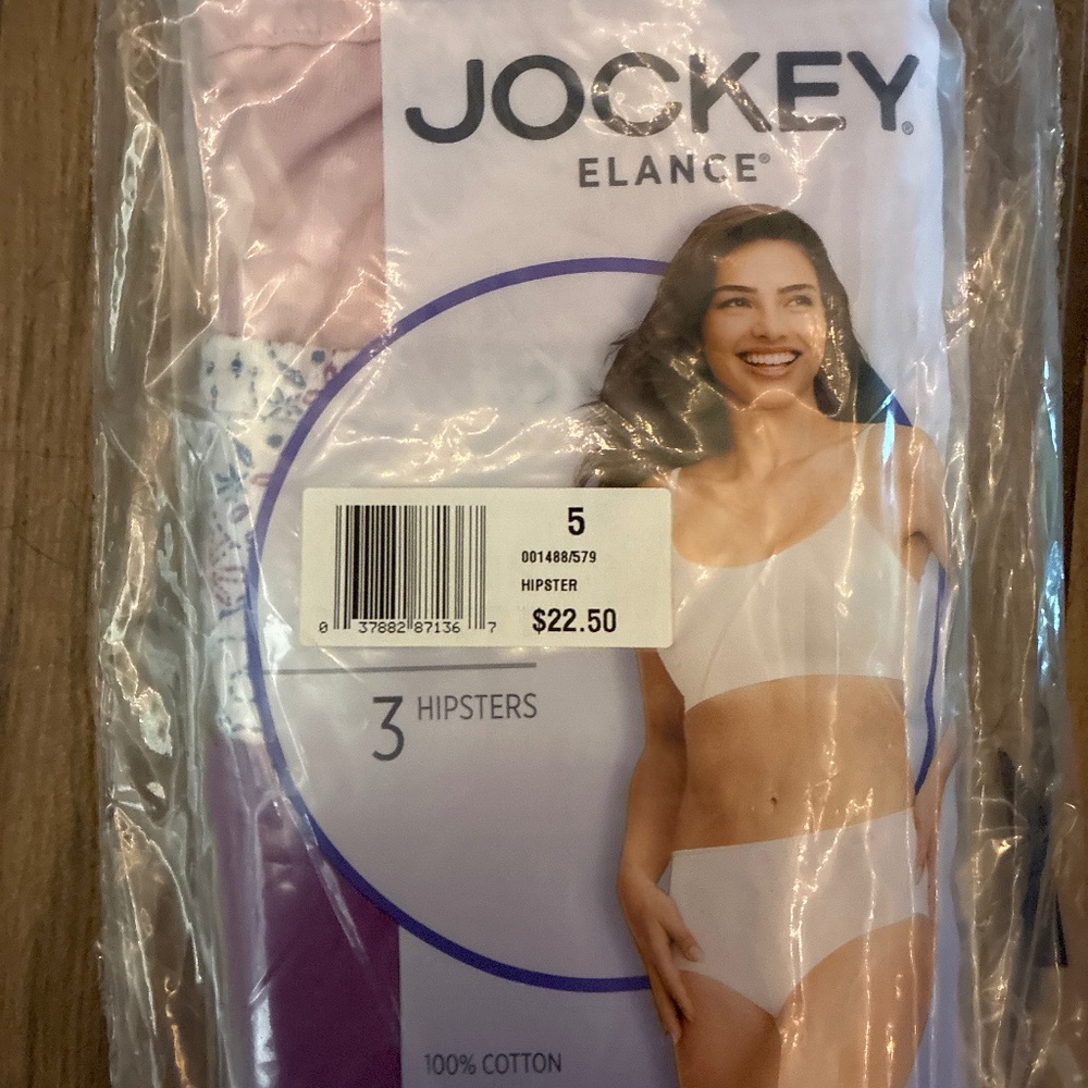 Jockey Elance cotton comfort, size 5, hipsters, 100%  cotton NWT